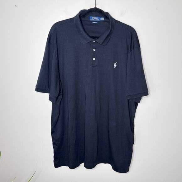 Polo‎ Ralph Lauren Soft Cotton Polo Shirt Classic Fit SZ XXL Black Preppy Casual - Picture 1 of 8